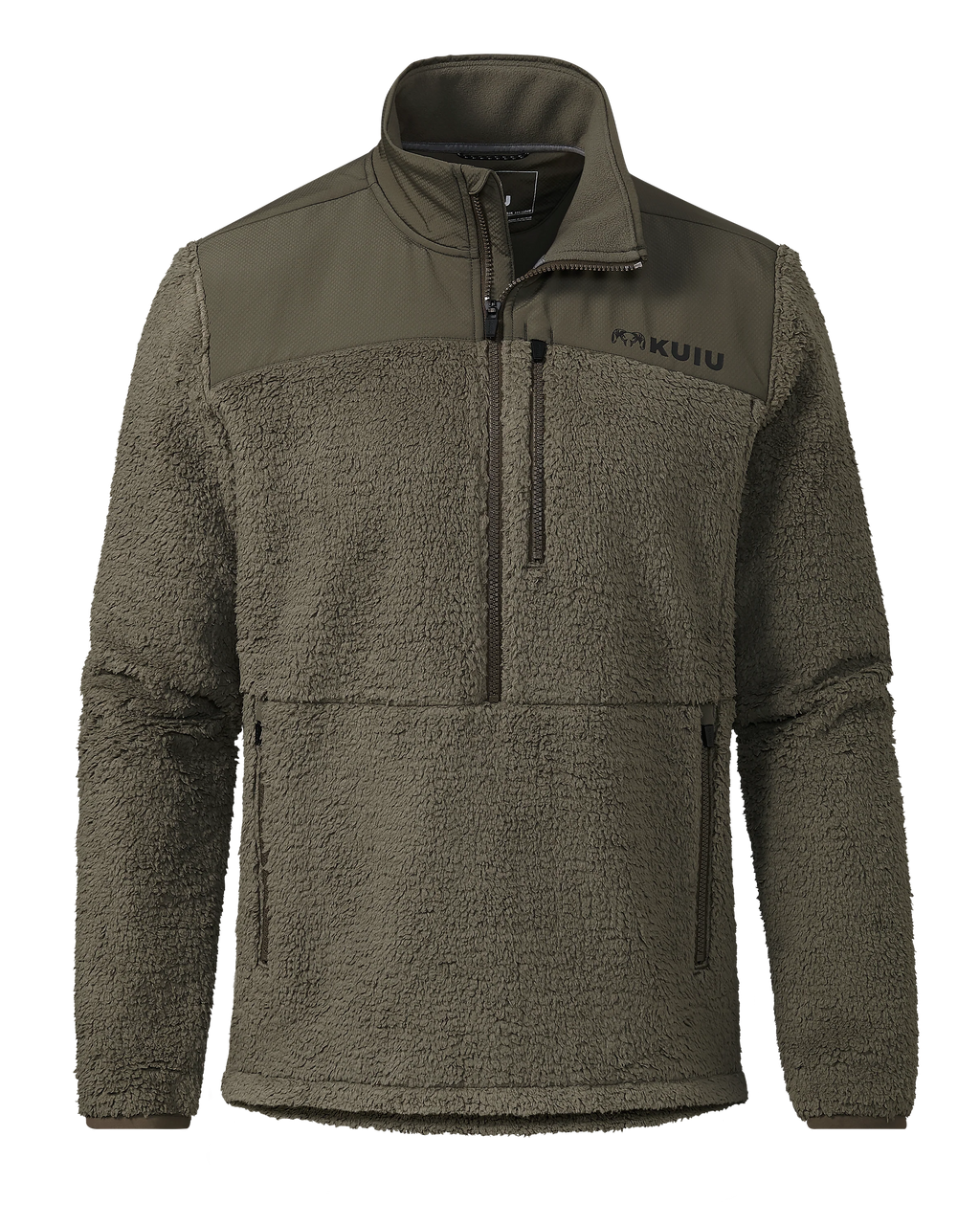 Sherpa Fleece Zip Pullover | Ash