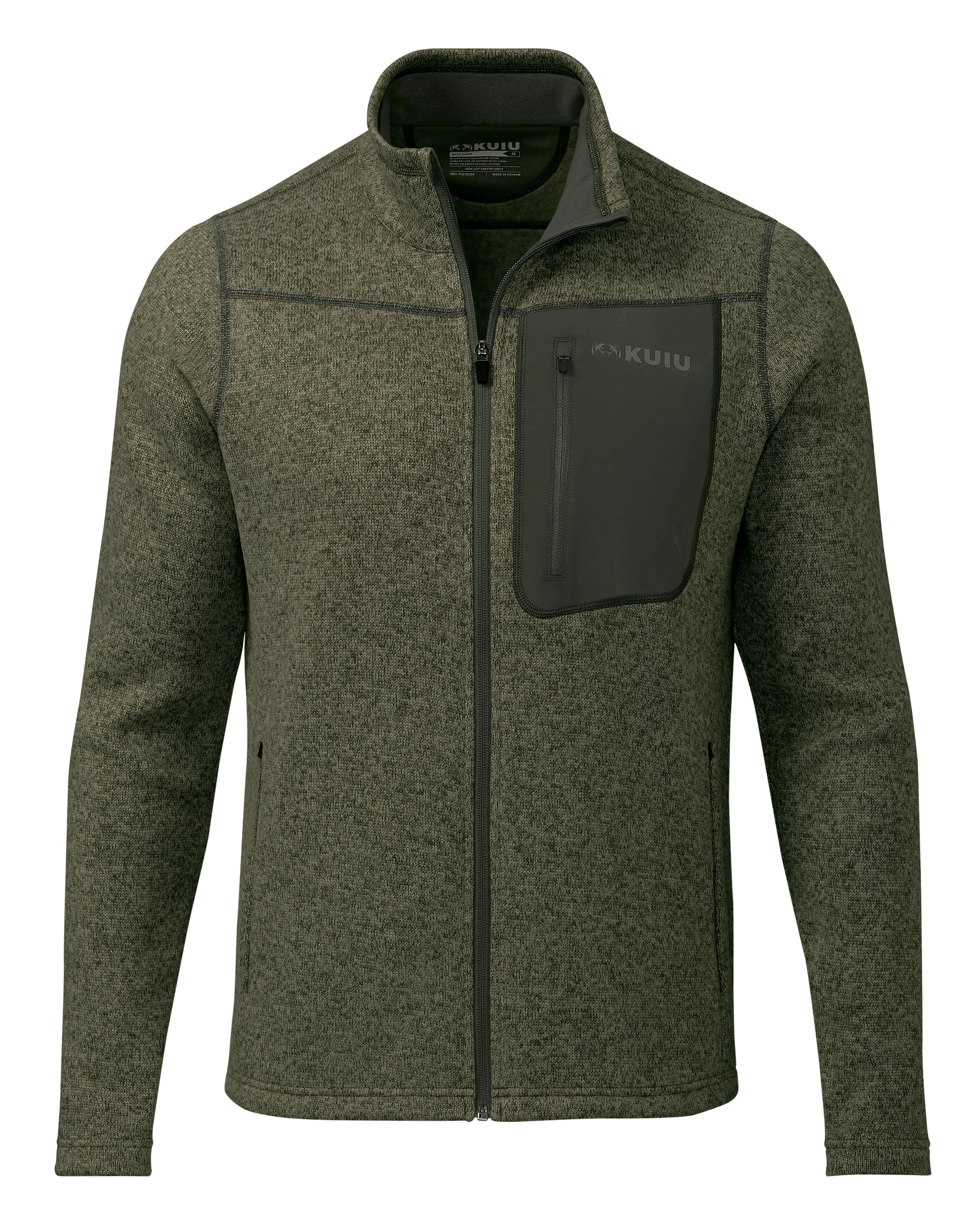 Base Camp Full Zip Sweater | Olive Heather