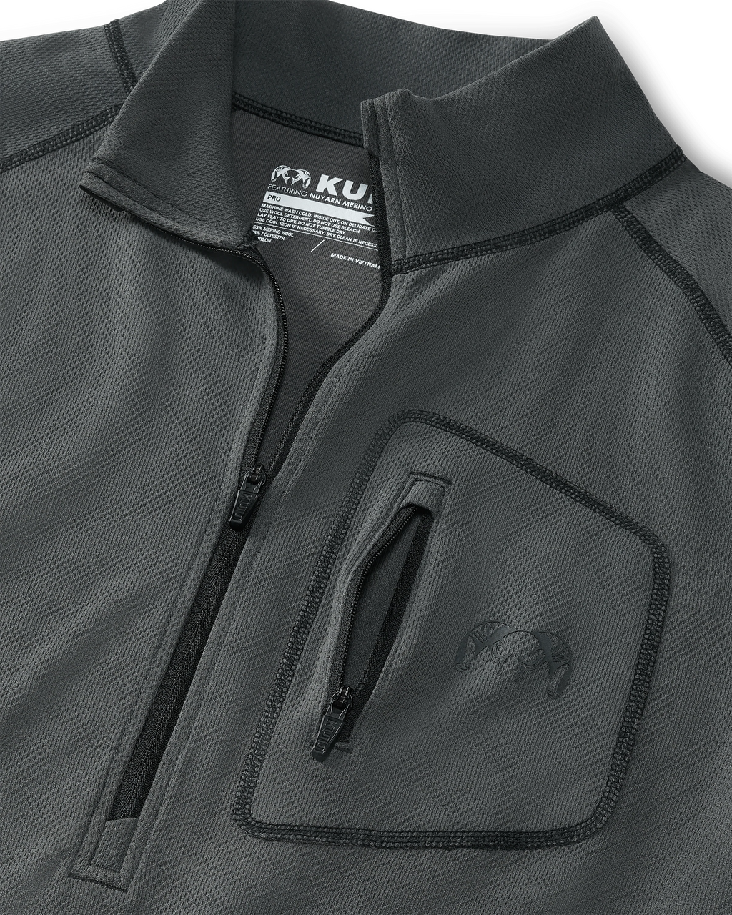 PRO Merino 200 Zip-T | Gunmetal