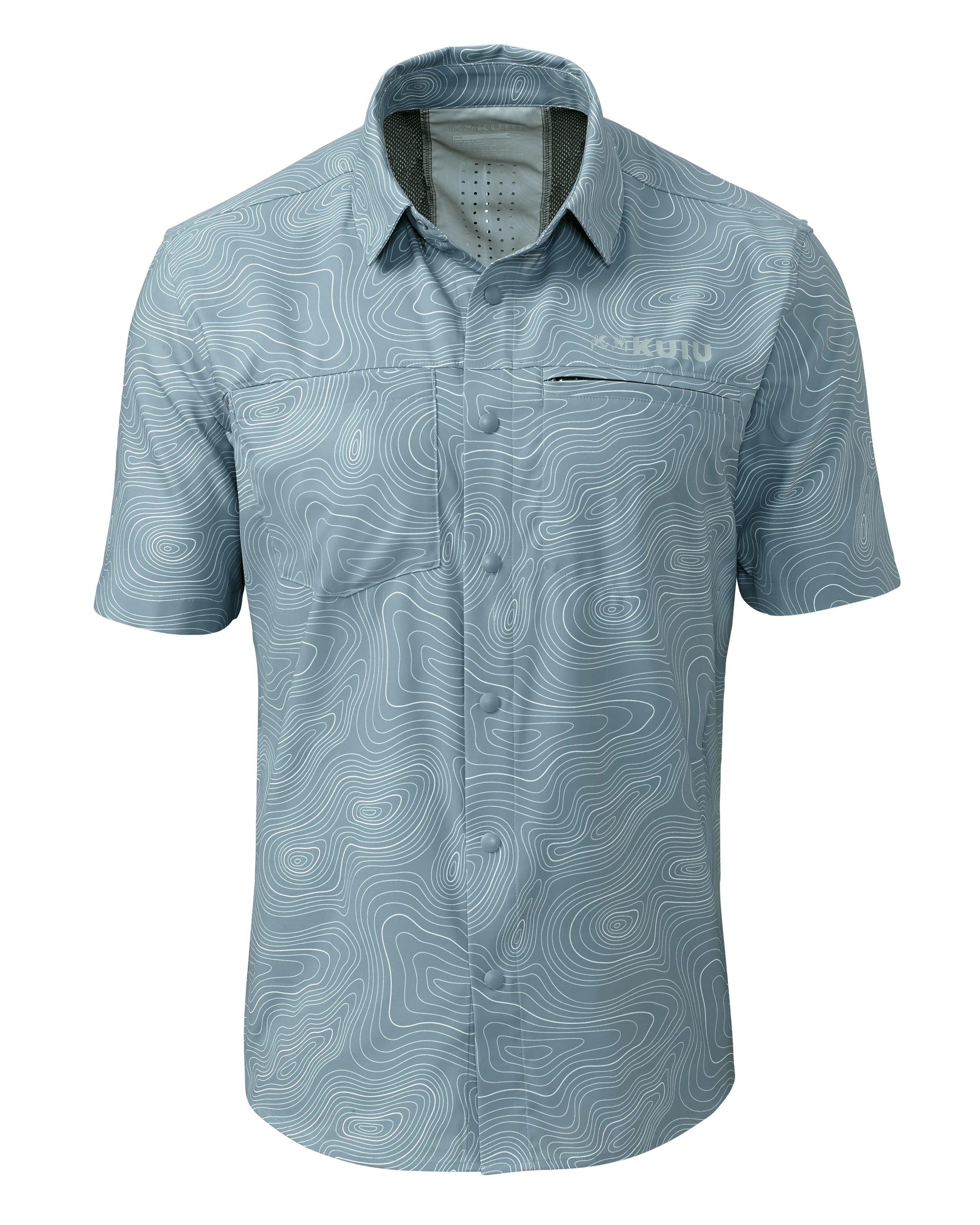 Mesa Vented SS Snap Shirt Topo | Glacier Topo Print