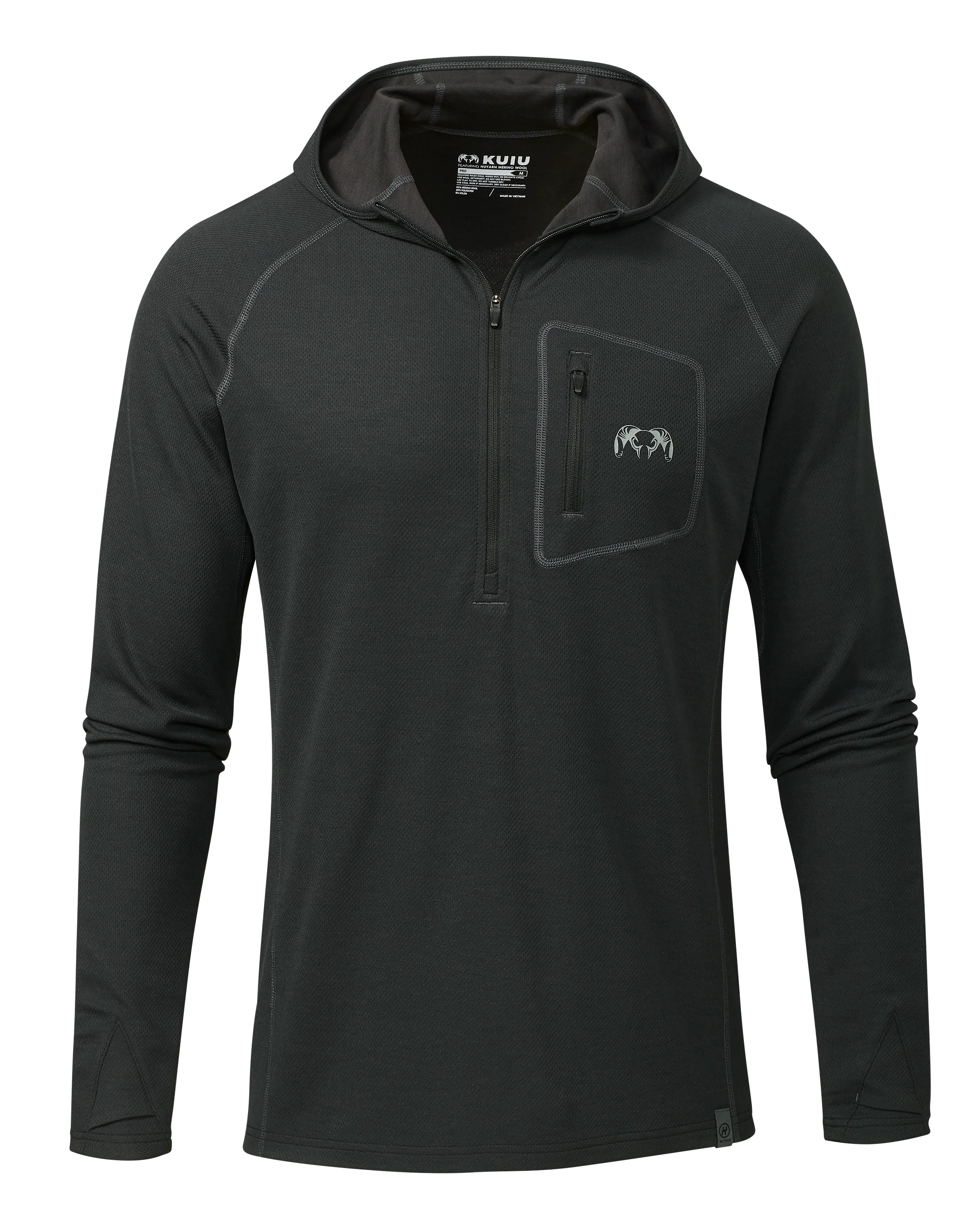 PRO Merino 200 Zip-T Hoodie | Black