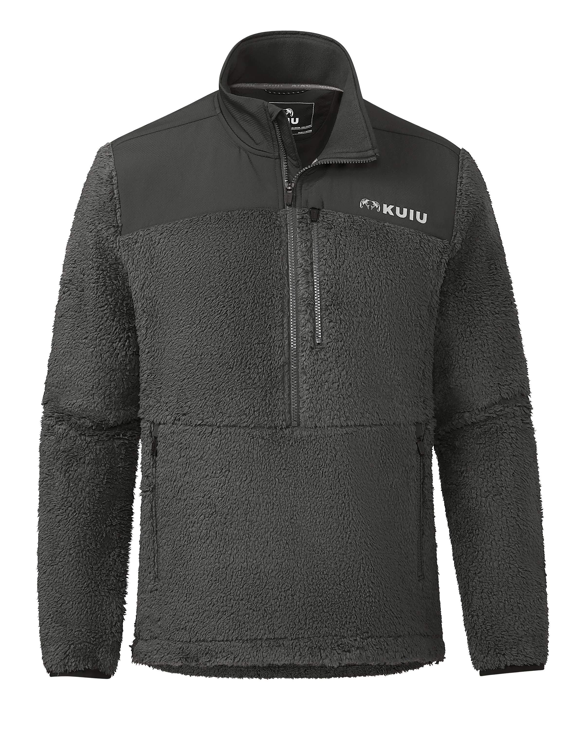 Sherpa Fleece Zip Pullover | Asphalt