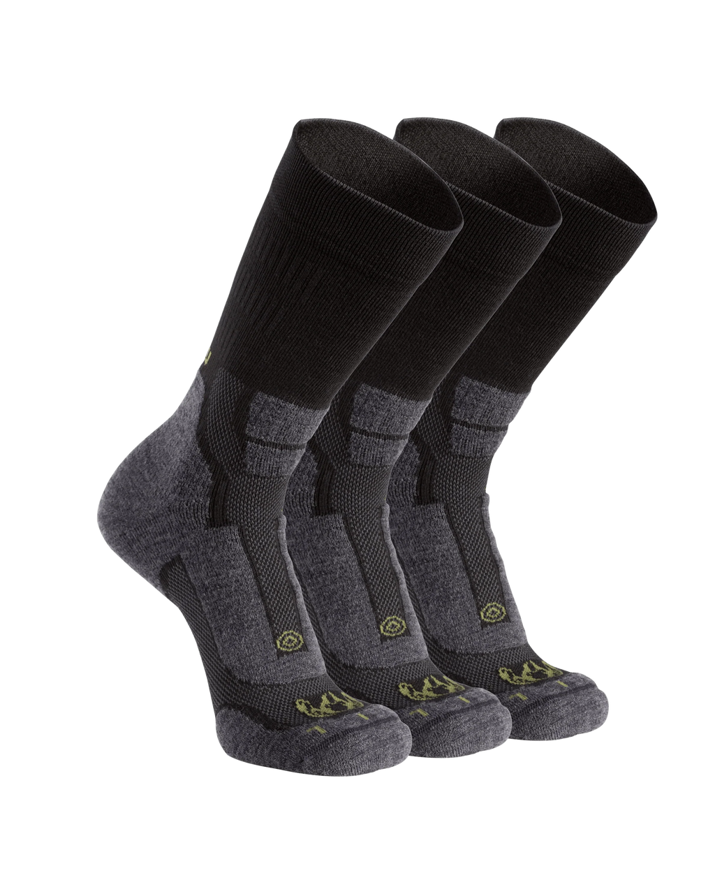 StrongWool Hybrid Crew Sock 3-Pair Pack | Grey Green
