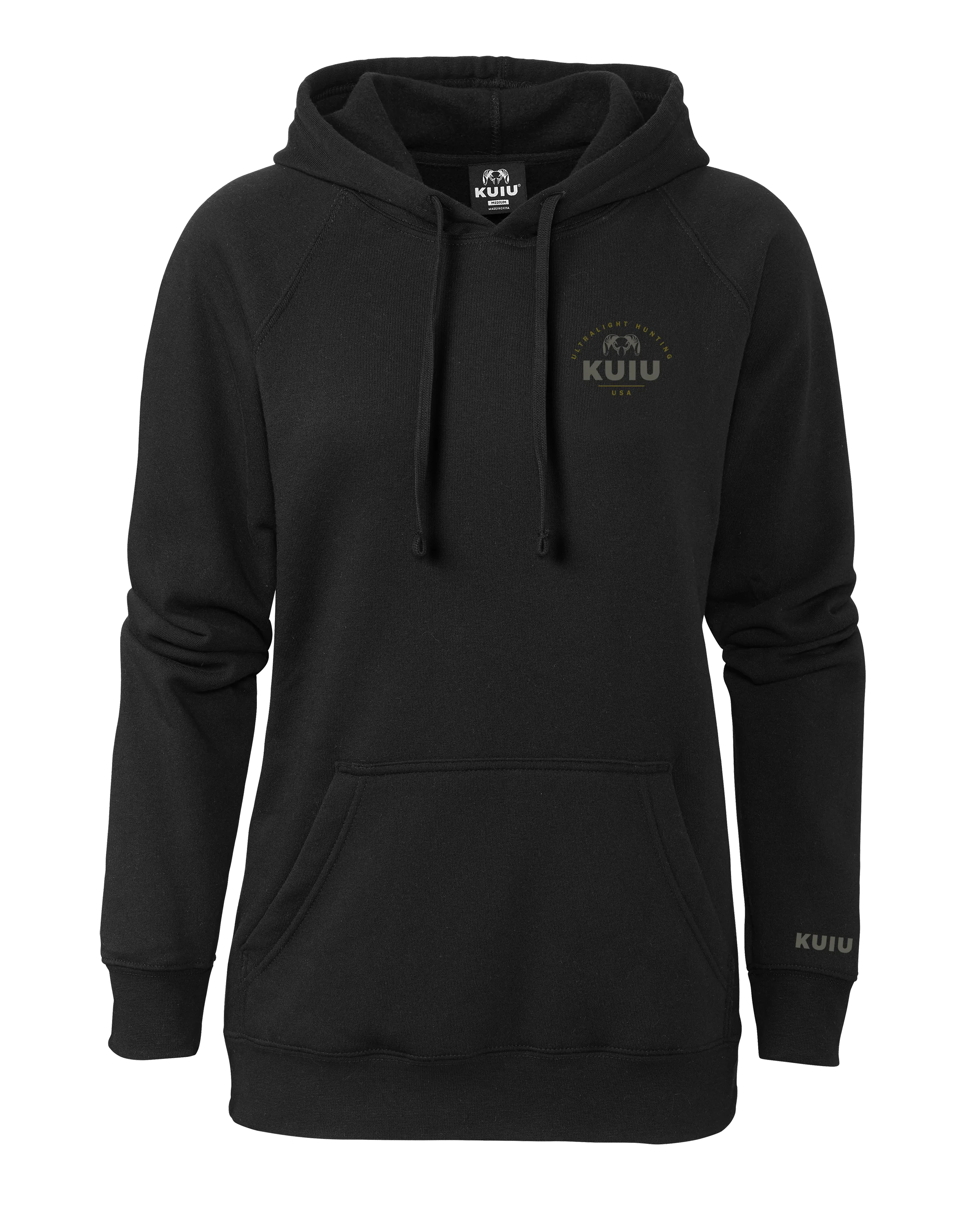 KUIU Women's Stacked Chest Logo Hoodie | Black