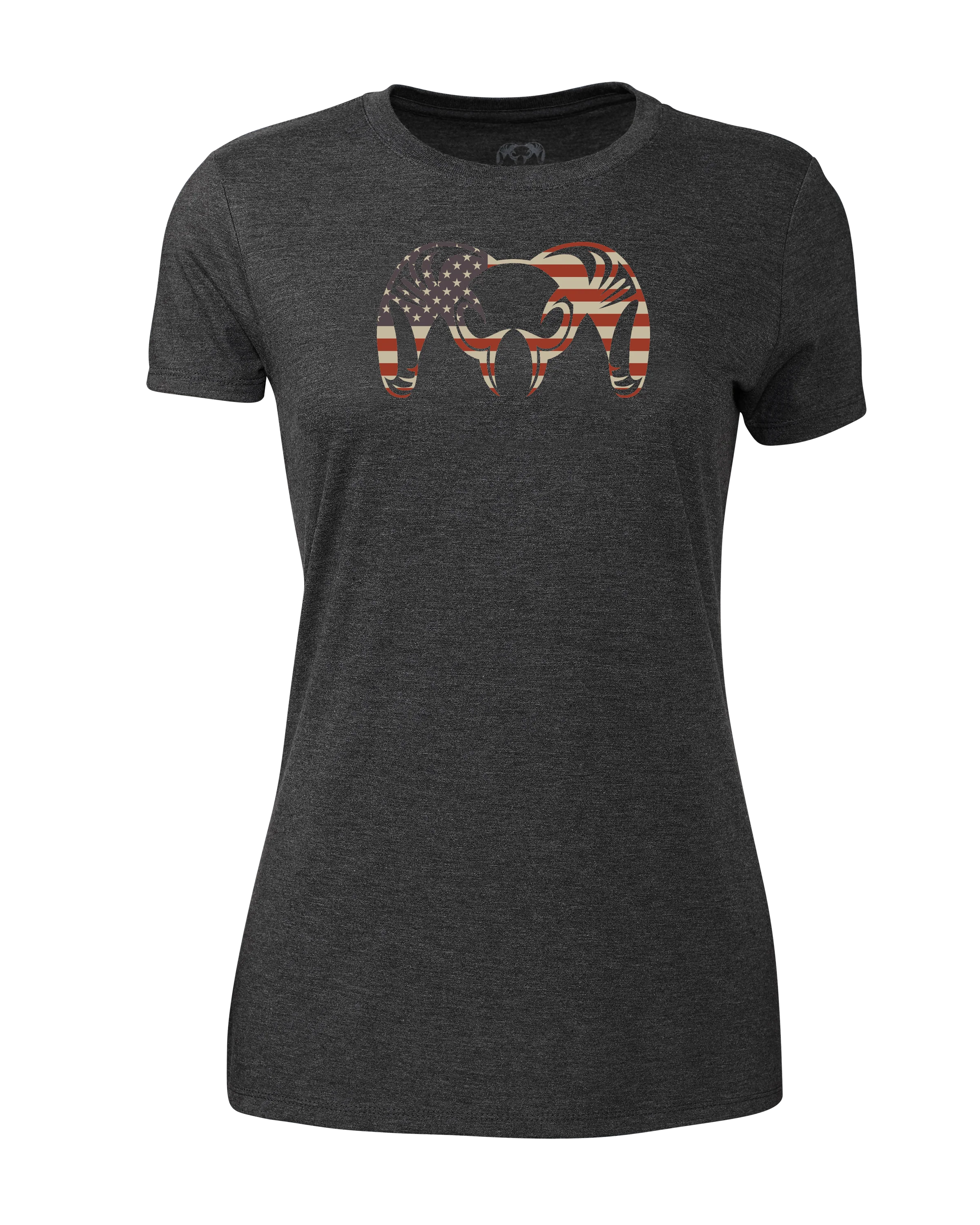 Women's Solid Patriotic Ram T-Shirt | Charcoal