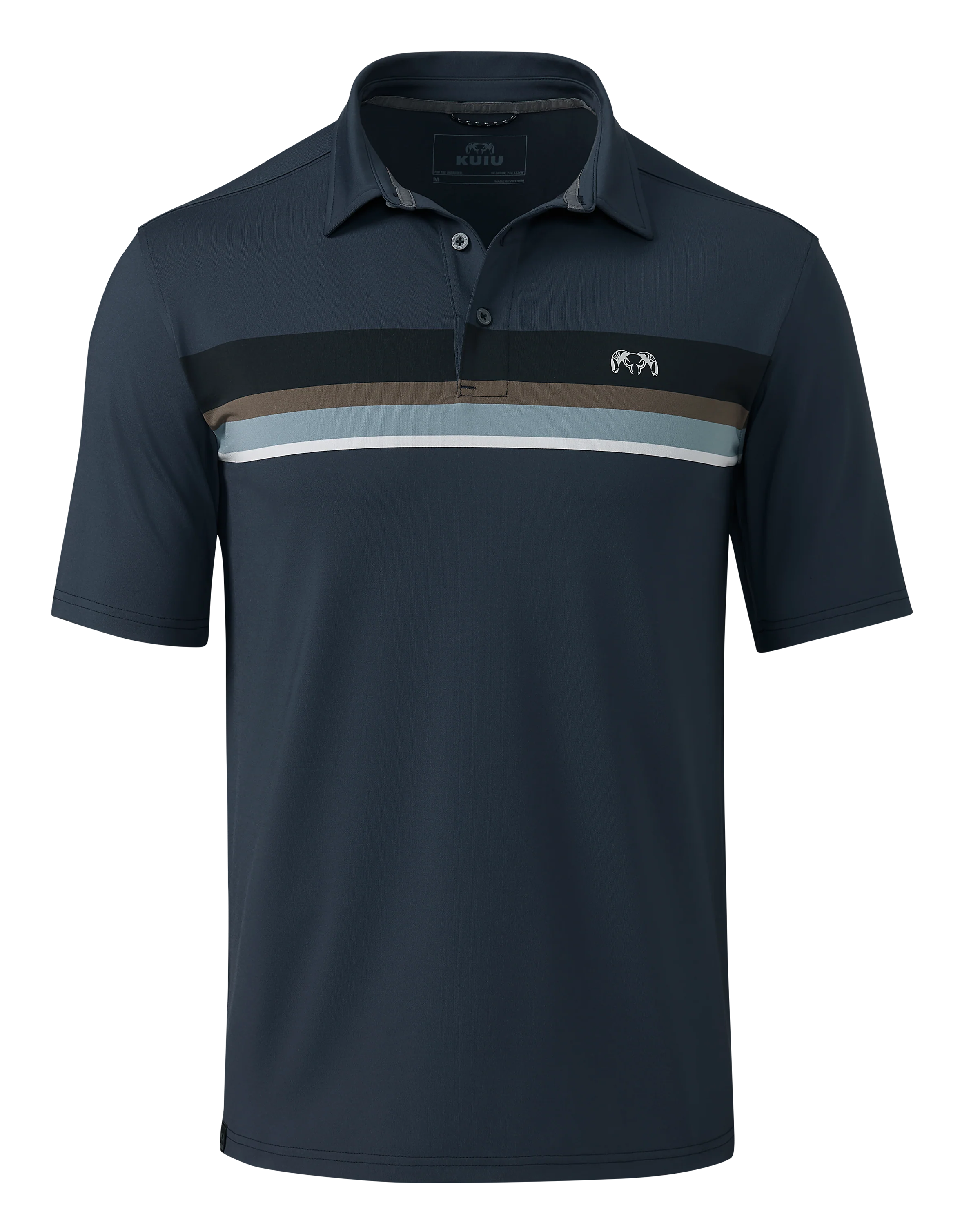 KUIU Performance Polo Stripe | Steel Blue Chest Stripe