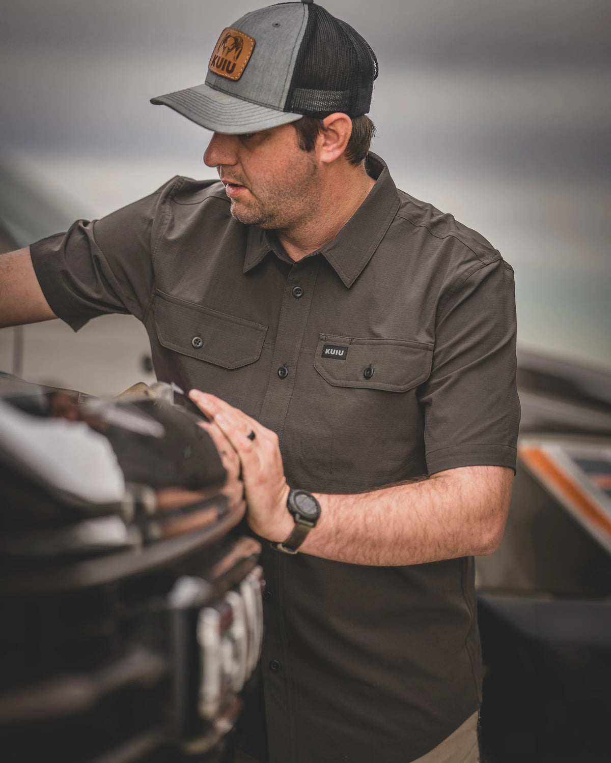 Gauge SS Work Shirt | Asphalt