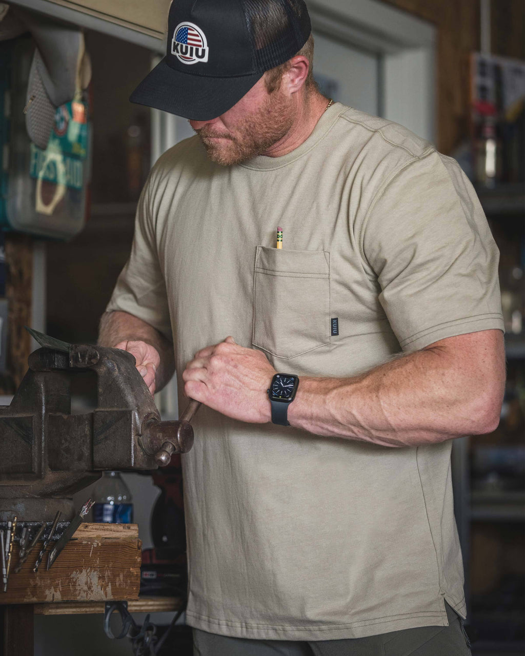 Workgrade SS Pocket Crew | Bone