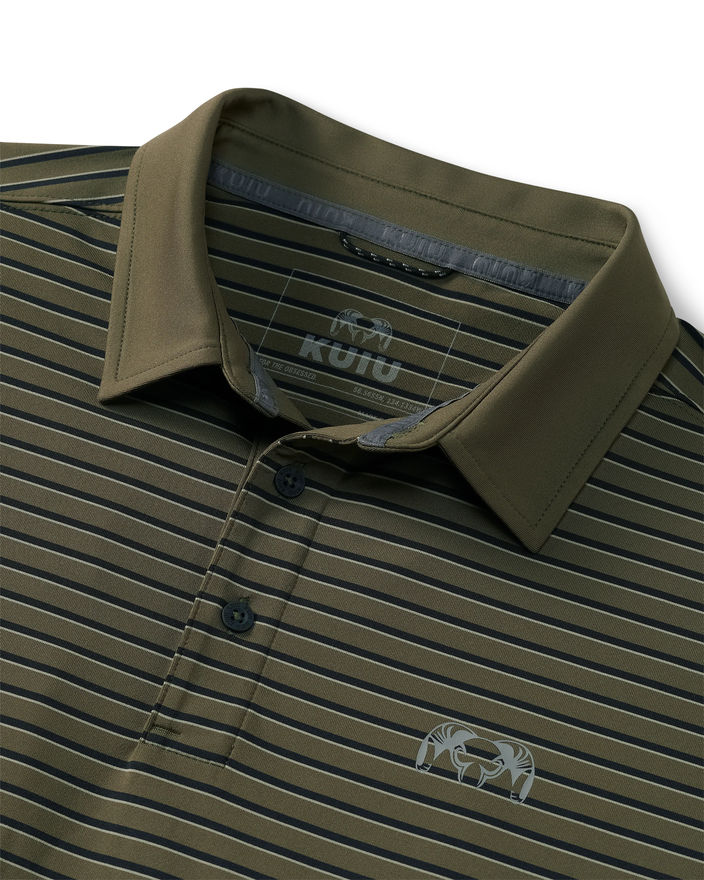 KUIU Performance Polo Stripe | Evergreen Stripe