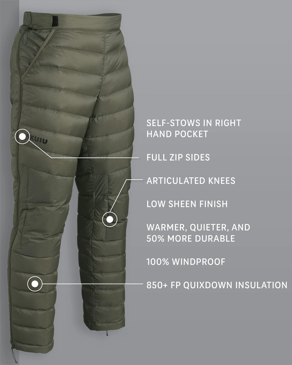 Super Down LT Pant | Ash